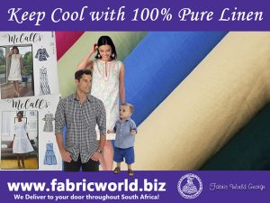 100% Pure Linen Fabric World George