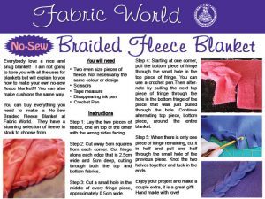 Fabric World No-Sew Braided Fleece Blanket